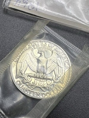 1964 P 25c Washington 90% Silver Quarter Coin Gem Proof Cameo in Mint Cello