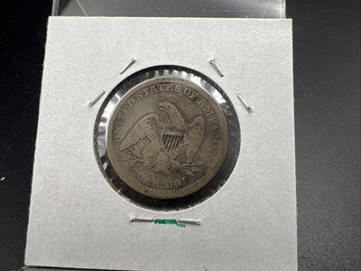1857 25c Seated Liberty Silver Quarter Coin CH AG About Good Neat Toning