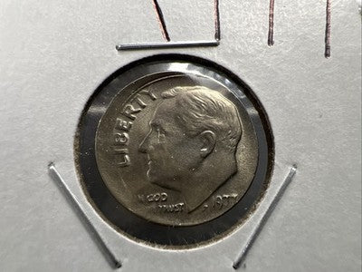 Broadstrike Error 1977 P 10c Roosevelt Dime Coin AU About UNC