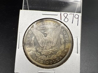 1879 P $1 Morgan Silver Dollar Coin CH BU Unc Neat Toning Reverse