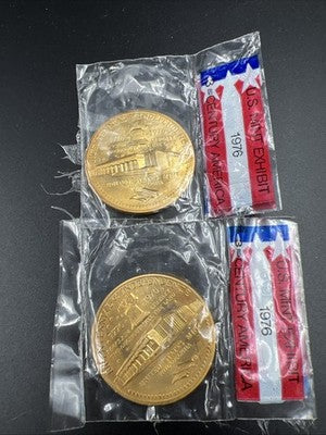 Lot of 2 1976 US Mint Exhibit Cape Expo Souvenir Independence Bicentennial Medal