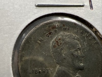 1943 1c Lincoln Steel Cent Penny Broadstruck Errror Coin VG / F Circ