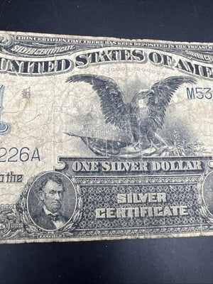 1899 $1 Black Eagle Silver Certificate G Details Very Circ Speelman White #226