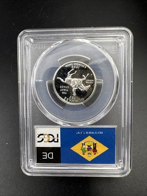 1999 S 25c Delaware State Statehood Silver Quarter Coin PR69 DCAM #700