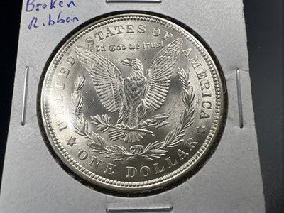 1921 P $1 Morgan Silver Dollar Coin Broken Ribbon Rev Variety Vam CH BU UNC