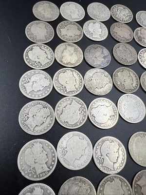 Barber Quarters 90% Silver Coin Quarter Roll $10 Face Value 40 Coins AG/G SKU#3Z