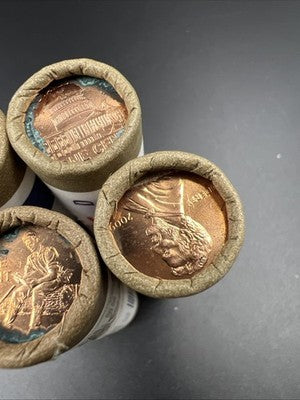 Lot of 5 Off Quality US Mint Rolls 2009 1c Lincoln Cent Penny Tarnish Toned Ends