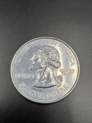 Large 3 Inch Novelty Pewter Coin/Coaster/Paperweight 1999 Georgia State Quarter