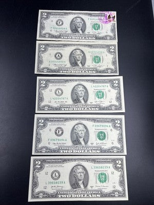 $2 Bill Collector's Lot 1976 1976 Postal FT Gordon GA 2003 A 2013 2017 Circ FRNs
