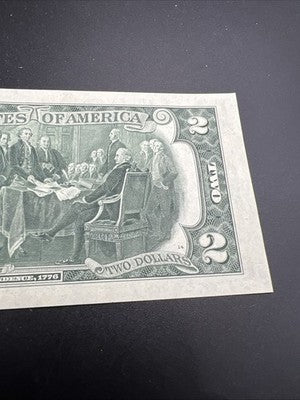 1976 $2 Two Dollar Bicentennial Bill Brookyln NY Postmarked (no Stamp) UNC #750