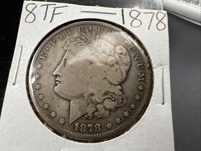 1878 P 8TF $1 Morgan Silver Dollar Coin CH VG Very Good Circ