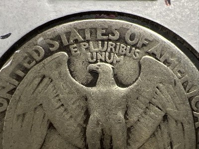1941 25c Washington Silver Quarter Coin DDR Double Die Reverse AG #A