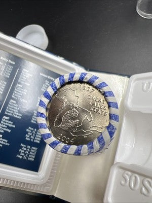 US Mint Certified 2004 P Michigan State Statehood Quarter Roll BU UNC