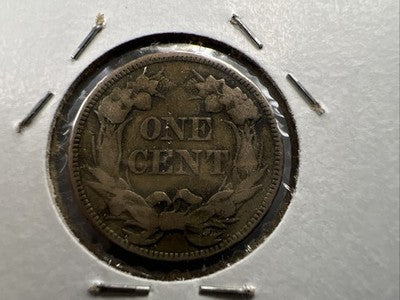 1858 1c SL Flying Eagle Cent Coin Low Leaves FS-901 Variety VF Very Fine Circ