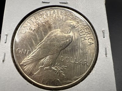 1922 D $1 Peace Silver Dollar Coin UNC Uncirculated Some Toning