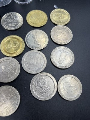 Lot of 20 $1 Casino Dollar Gaming Tokens Metal Circulated Conditions SKU#7528