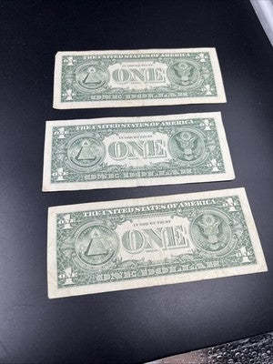 Lot of 3 2017 $1 Low Repeat Serial # FRN Notes #0000767 #0300800 #3000663 Circ