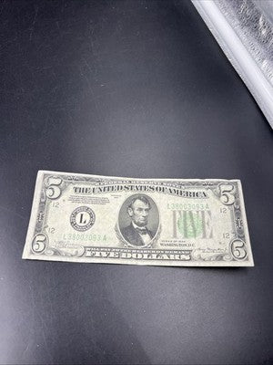 1934 $5 FRN Mule San Francisco District Federal Reserve Note Choice VF Very Fine