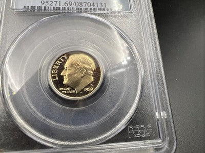 1989 S 10c Roosevelt Copper Nickel Dime Coin PCGS PR69 DCAM #131