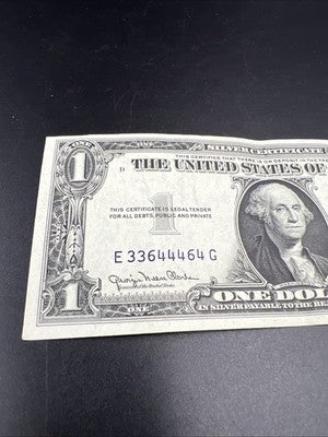 1935 D $1 Wide Margin US Silver Certificate VF Very Fine Neat Serial #33644464