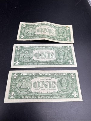 Lot of 3 1957 $1 One Dollar Blue Seal Silver Certificates VF Very Fine #329
