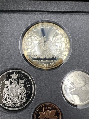 1989 Canada Double Dollar Proof Set Gem Uncirculated Coins Box & COA #A