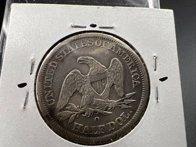 1845 O 50c Seated Liberty Half Dollar Coin CH VF Details Scratch