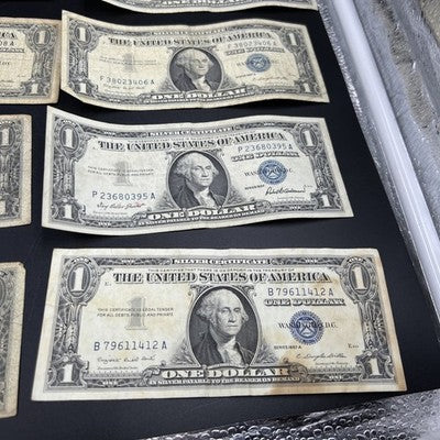 Lot of 10 1935 1957 $1 One Dollar Blue Seal Silver Certificates Very Circ #759