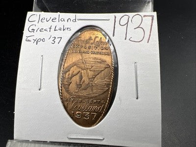 1937 Elongated M&D-12 Cleveland Great Lakes Exposition Gem UNC Mint Luster PQ