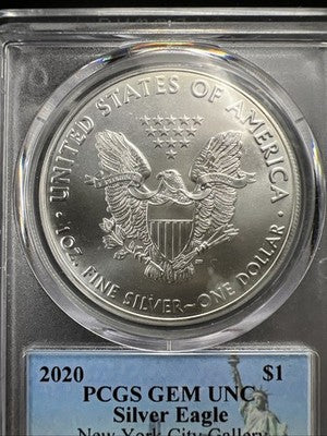 2020 ASE American Silver Eagle David Bowers Signature New York City Gallery PCGS