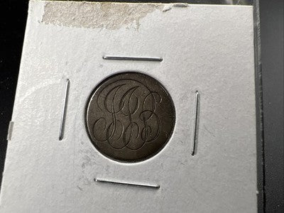 Monogram Love Token on 1908 10c Barber Dime Very Circ Damage Obverse