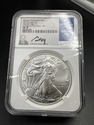 2021 P Emergency Production 1 Oz American Silver Eagle Moy Signature NGC MS70 #2
