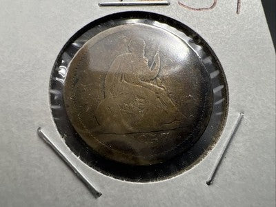 1857 25c Seated Liberty Silver Quarter Coin CH AG About Good Neat Toning