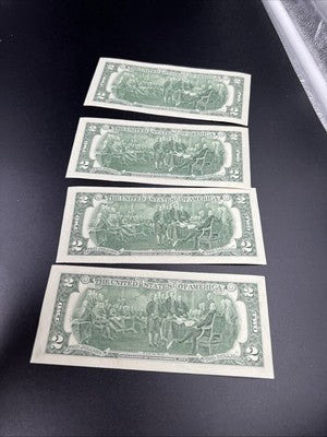 Lot of 4 Same Block 2013 $2 CH AU FRN Federal Reserve Notes Fancy Serial #900