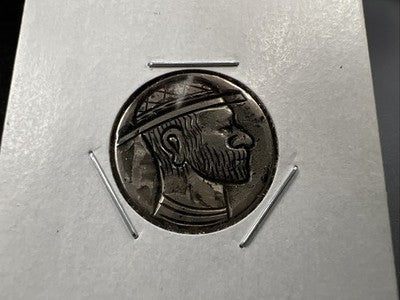Hobo Buffalo Nickel Coin Modern Carving SKU#V