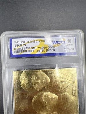 1996 Beatles Album Cover Gold Plated Collectors card in WCG case