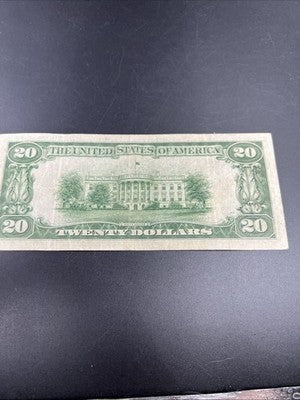 1934 $20 FRN Mule Federal Reserve Note Fine Circ Philadelphia District #25