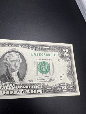 1976 $2 FRN Bicentennial Federal Reserve Note XF EF #848 Richmond District