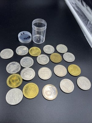 Lot of 20 $1 Casino Dollar Gaming Tokens Metal Circulated Conditions SKU#7544