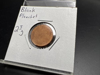 2.5 Gram Copper Plated Zinc US Lincoln Small Cent Blank Planchet Error UNC #A1