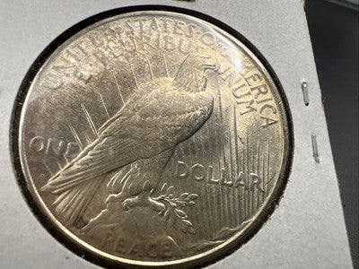 1922 D $1 Peace Silver Dollar Coin UNC Uncirculated Some Toning