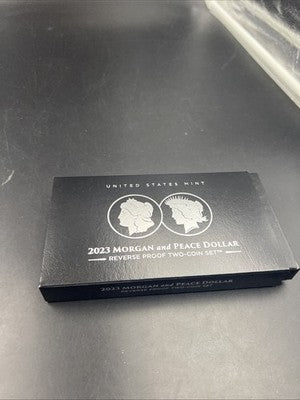2023 Reverse Silver Proof Morgan & Peace Dollar Set OGP Box COA