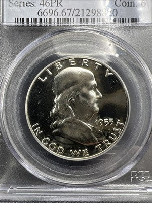 1955 50c Franklin 90% Silver Half Dollar Coin PCGS PR67 #820