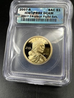 2007 S $1 Sacagawea Native Dollar Proof Coin PR69 DCAM ICG #A