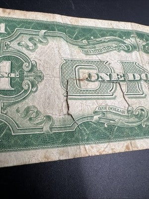 1928 $1 One Dollar Funny Back Silver Certificate Cull Very Circ Damaged Ugly #30