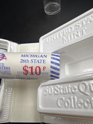 US Mint Certified 2004 P Michigan State Statehood Quarter Roll BU UNC