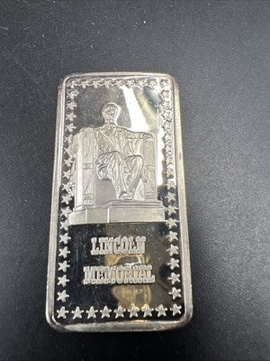 Lincoln Memorial Wonders Of America 1 Oz Silver Bar UNC