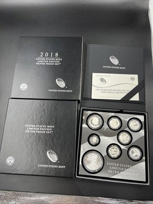 2018 Limited Edition US Silver Proof Set Complete w/ Box COA sku#A