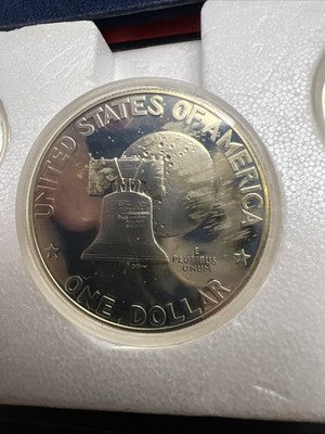 1776 - 1976 S US Mint Proof Silver Bicentennial 3 Coin Set 40% Silver w/ Box S#4