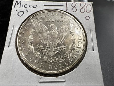 1880 O Micro o vam $1 Morgan Silver Dollar Coin AU About UNC SK#a